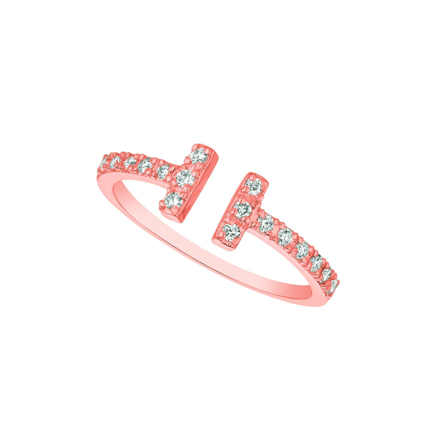 Morris & David's 14K Rose Gold Open Band Diamond Ring