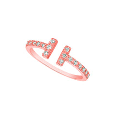 Morris & David's 14K Rose Gold Open Band Diamond Ring