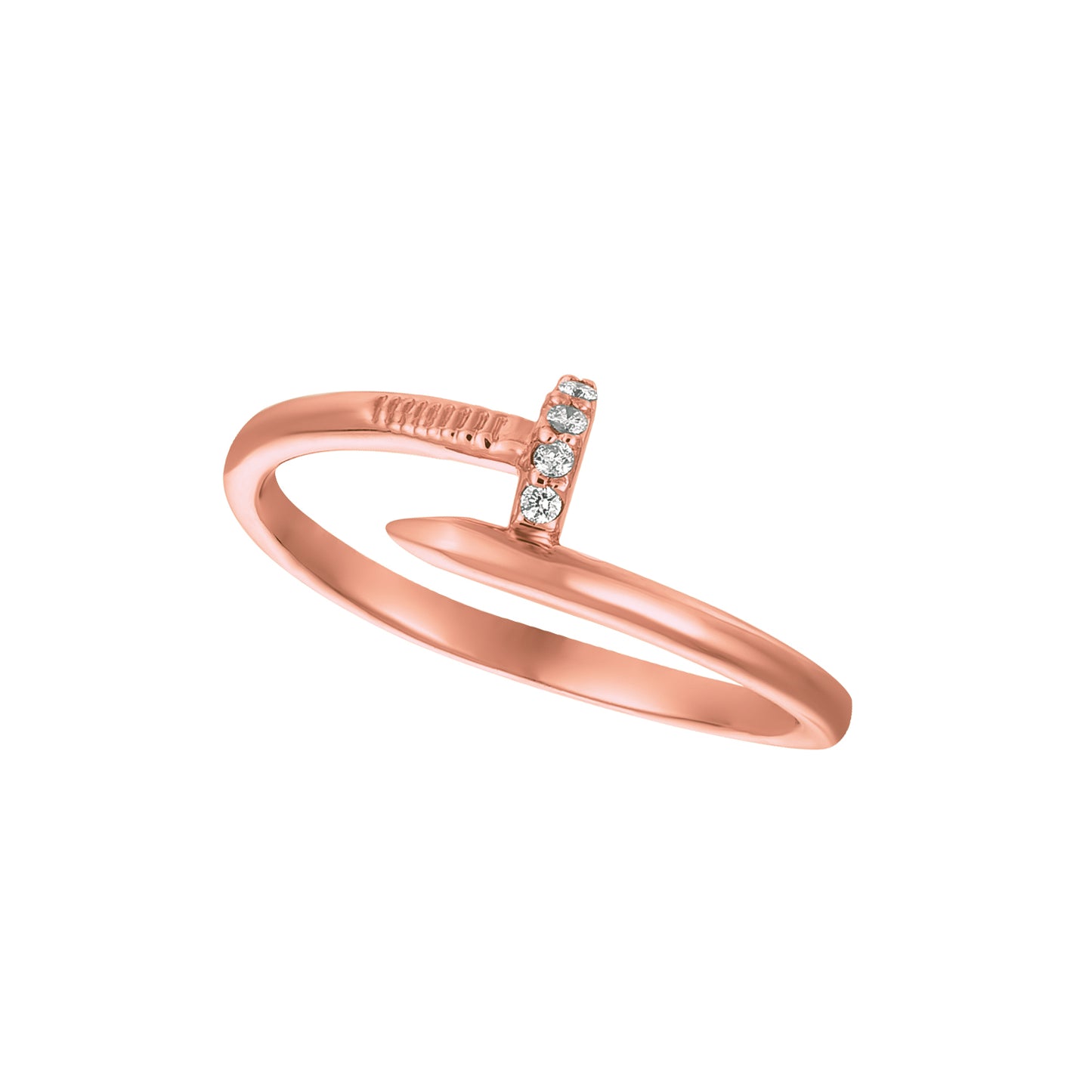 Morris & David's 14K Rose Gold Diamond Nail Ring