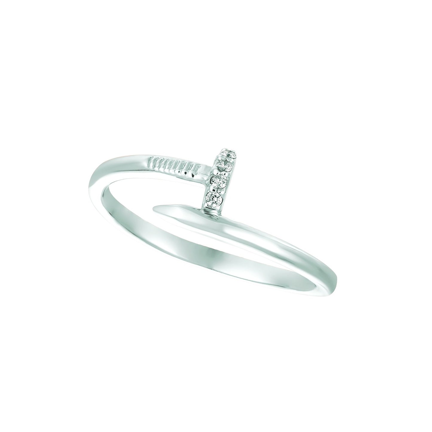 Morris & David's 14K White Gold Diamond Nail Ring