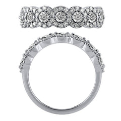 Morris & David's 14K White Gold Diamond Floral Ring