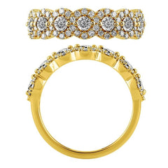 Morris & David's 14K Yellow Gold Diamond Floral Ring