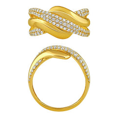 Morris & David's 14K Yellow Gold Multi-strand Diamond Ring