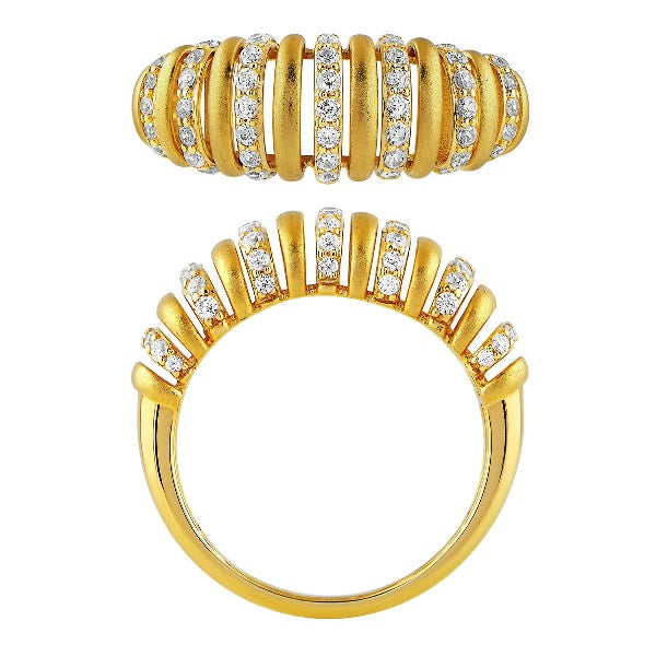 Morris & David's 14K Yellow Gold Diamond Crescent Ring