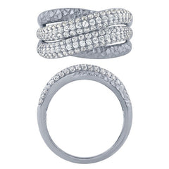 Morris & David's 14K White Gold Criss-cross Diamond Ring