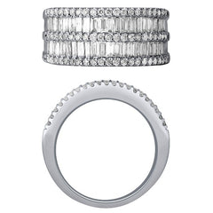 Morris & David's 14K White Gold Two-row Baguette-cut Diamond Ring