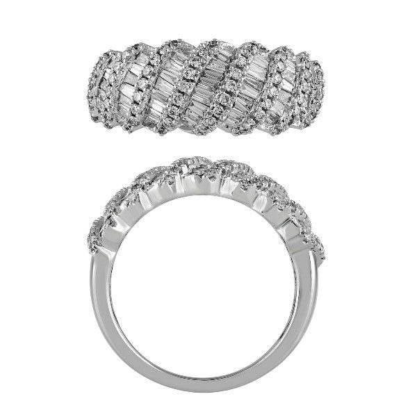 Morris & David's 14K White Gold Baguette-cut Diamond Ring