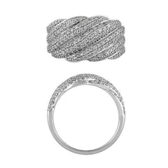 Morris & David's 14K White Gold Ridged Diamond Ring