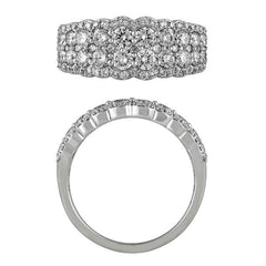 Morris & David's 14K White Gold Thin Two-row Diamond Ring