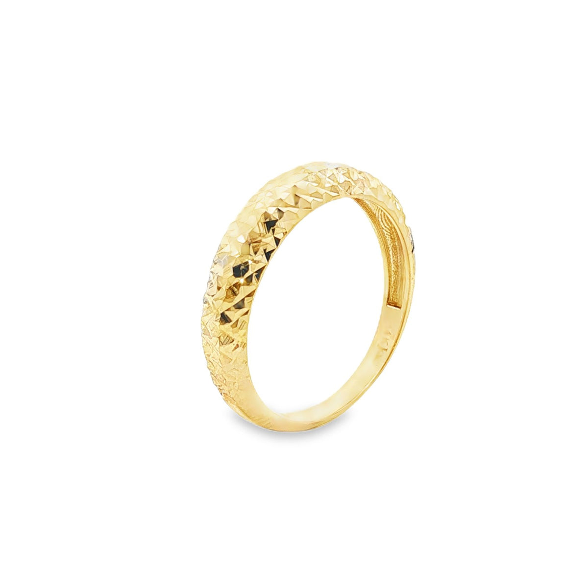 Jai's 14K Yellow Gold Thin Diamond-cut Ring