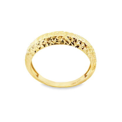Jai's 14K Yellow Gold Thin Diamond-cut Ring