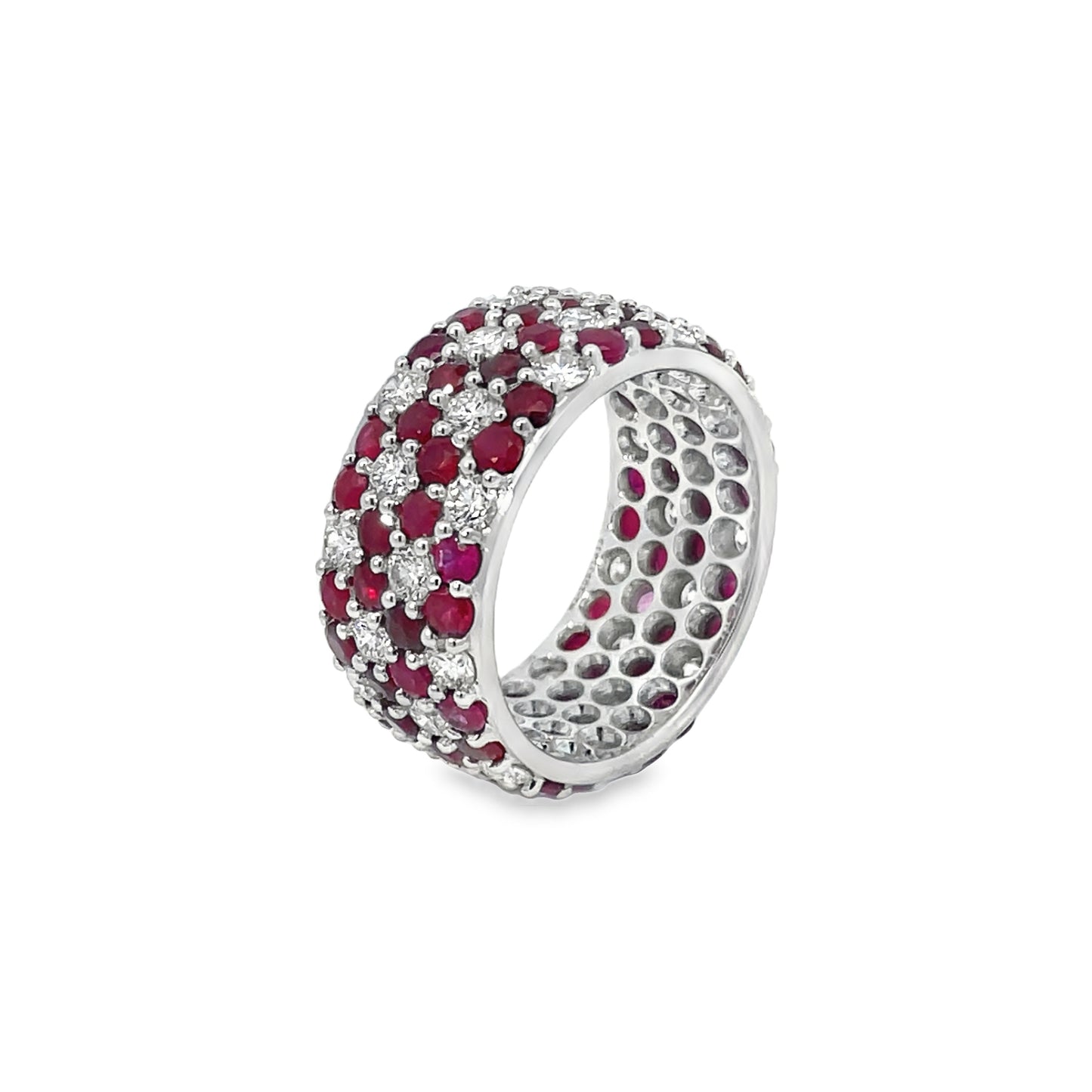 Jai's 18K White Gold Floral Ruby & Diamond Ring