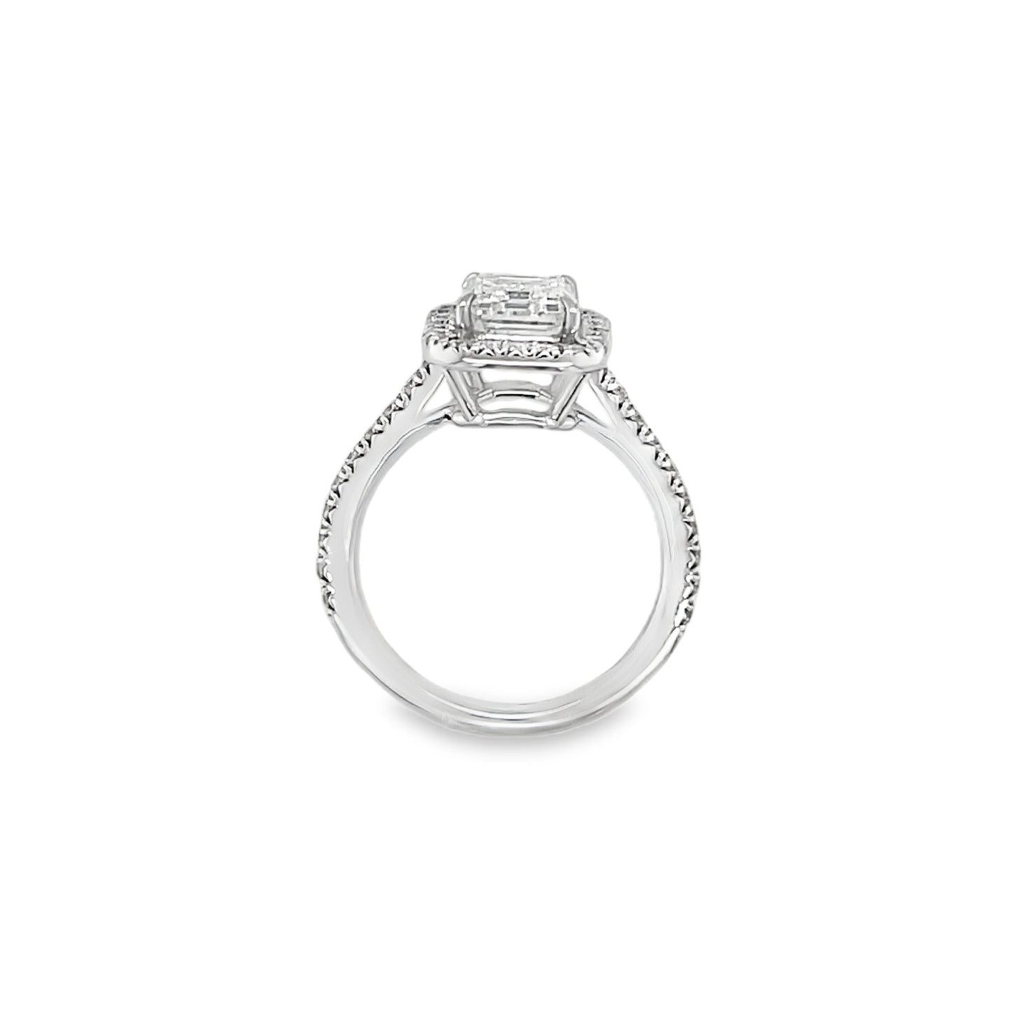 Jai's 18K White Gold Emerald-cut & Diamond-lined Engagement Ring