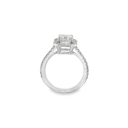 Jai's 18K White Gold Emerald-cut & Diamond-lined Engagement Ring