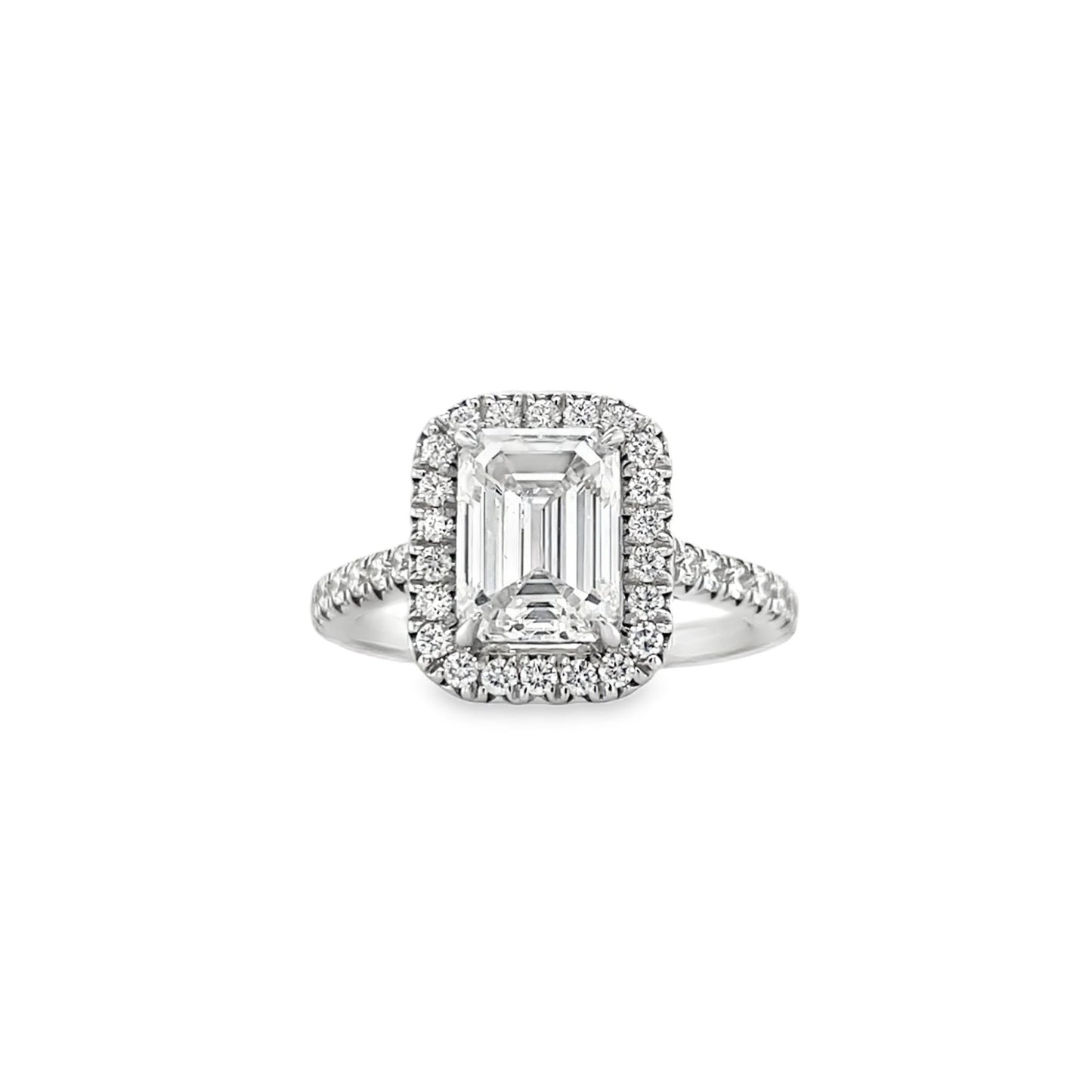 Jai's 18K White Gold Emerald-cut & Diamond-lined Engagement Ring