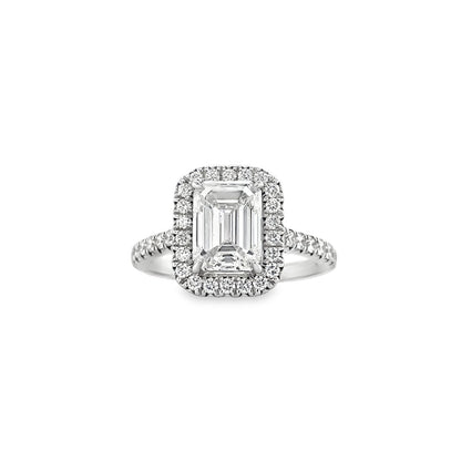Jai's 18K White Gold Emerald-cut & Diamond-lined Engagement Ring