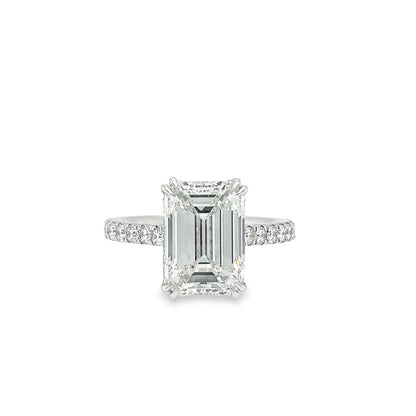 Jai's 18K White Gold Emerald-cut Diamond Engagement Ring