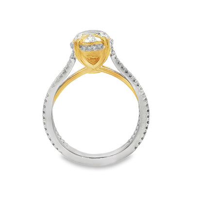 Jai's 18K Two-tone Oval-cut Yellow Diamond Ring