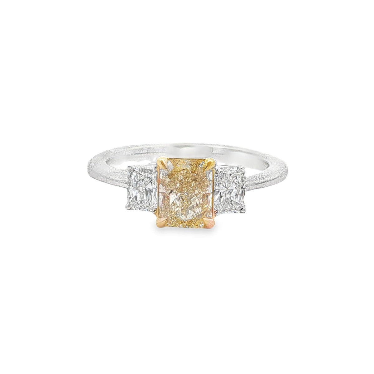 Jai's 18K Two-tone Radiant-cut Yellow Diamond Ring