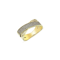 Jai's 14K Yellow Gold Thin Overlapping Diamond Ring