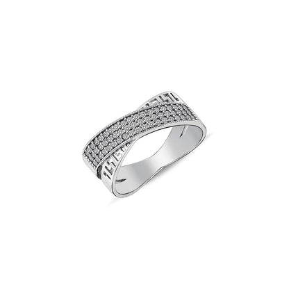 Jai's 14K White Gold Thin Overlapping Diamond Ring