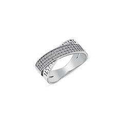 Jai's 14K White Gold Thin Overlapping Diamond Ring