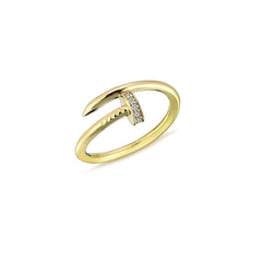 Jai's 14K Yellow Gold Diamond Nail Ring