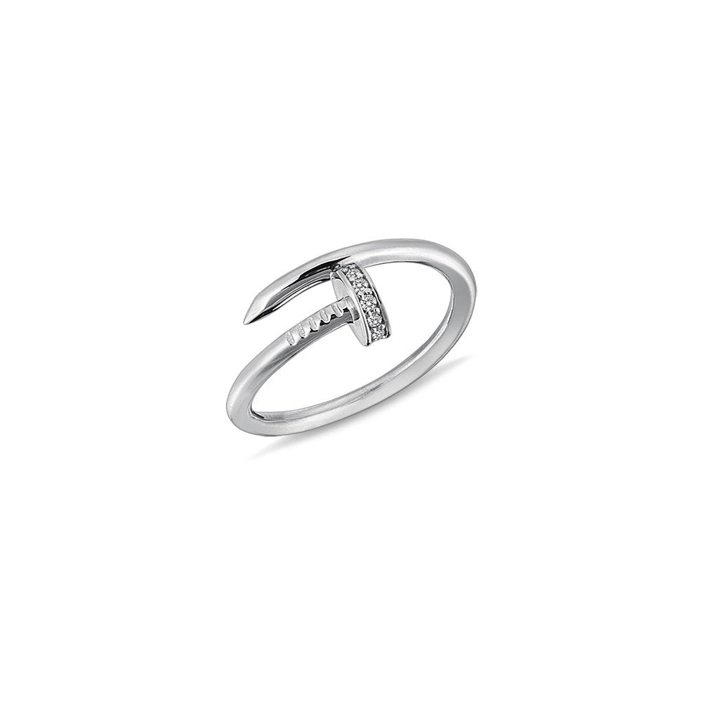Jai's 14K White Gold Diamond Nail Ring
