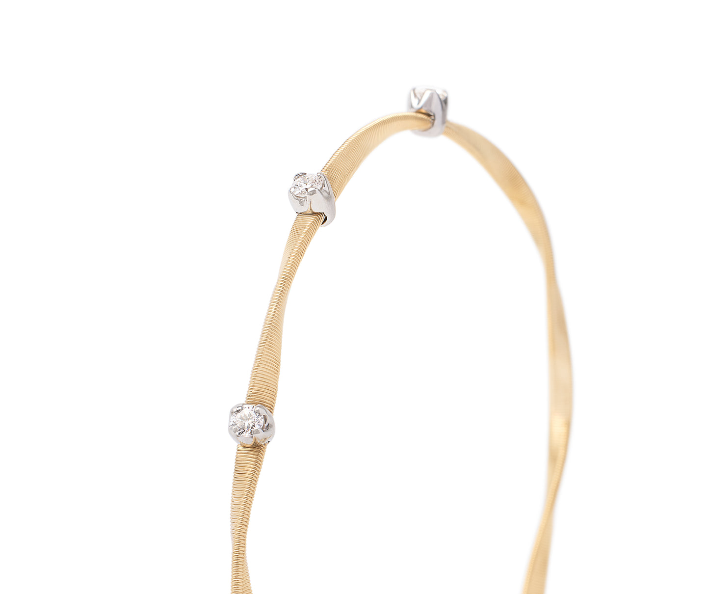 Marco Bicego's 18K Two-tone Marrakech Diamond Bangle