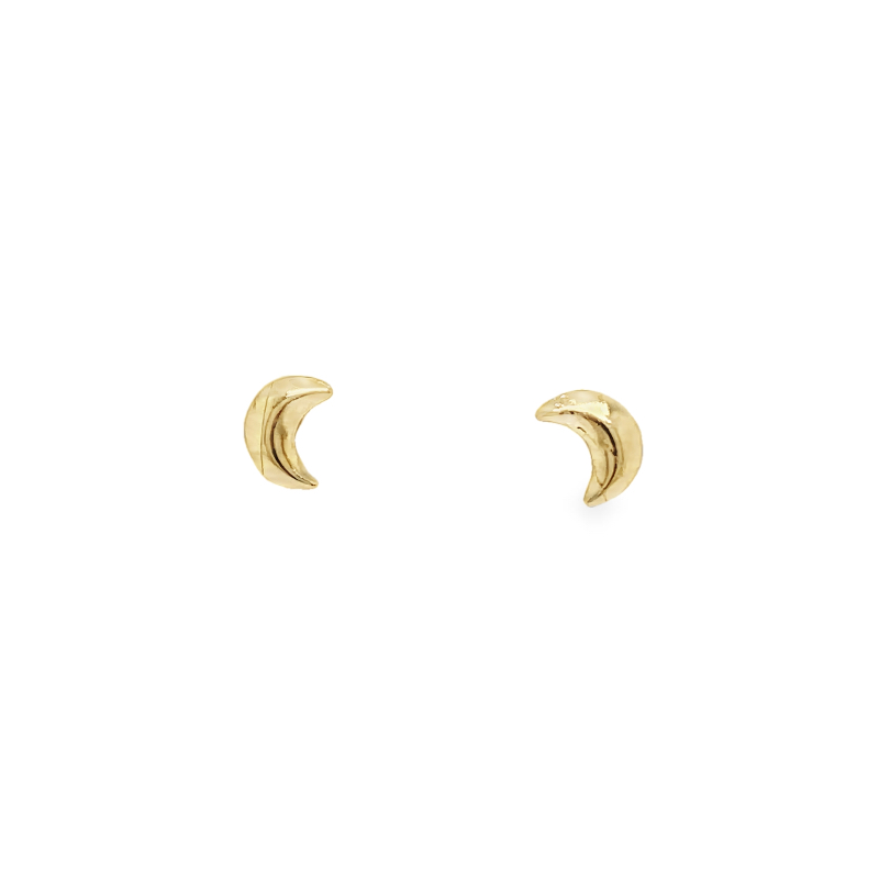 Jai's 14K Yellow Gold Baby Crescent Moon Studs