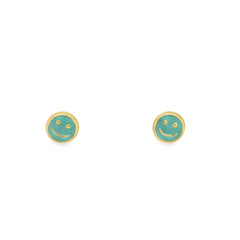 Jai's 14K Yellow Gold Baby Smiley-face Studs