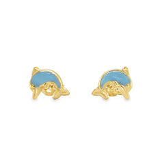 Jai's 14K Yellow Gold Baby Dolphin Studs