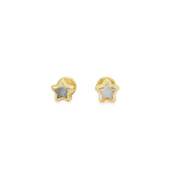 Jai's 14K Yellow Gold Mother-of-Pearl Baby Star Studs