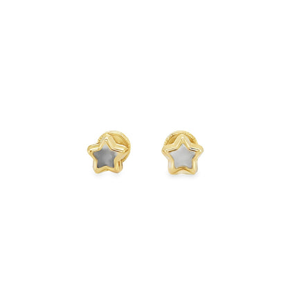 Jai's 14K Yellow Gold Mother-of-Pearl Baby Star Studs