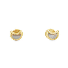 Jai's 14K Yellow Gold Mother-of-Pearl Baby Moon Studs