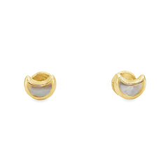 Jai's 14K Yellow Gold Mother-of-Pearl Baby Moon Studs