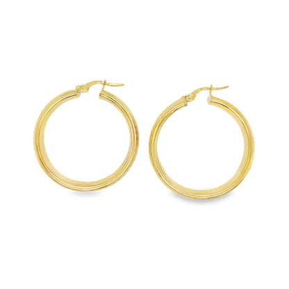 Jai's 14K Yellow Gold Engraved Oval Hoops