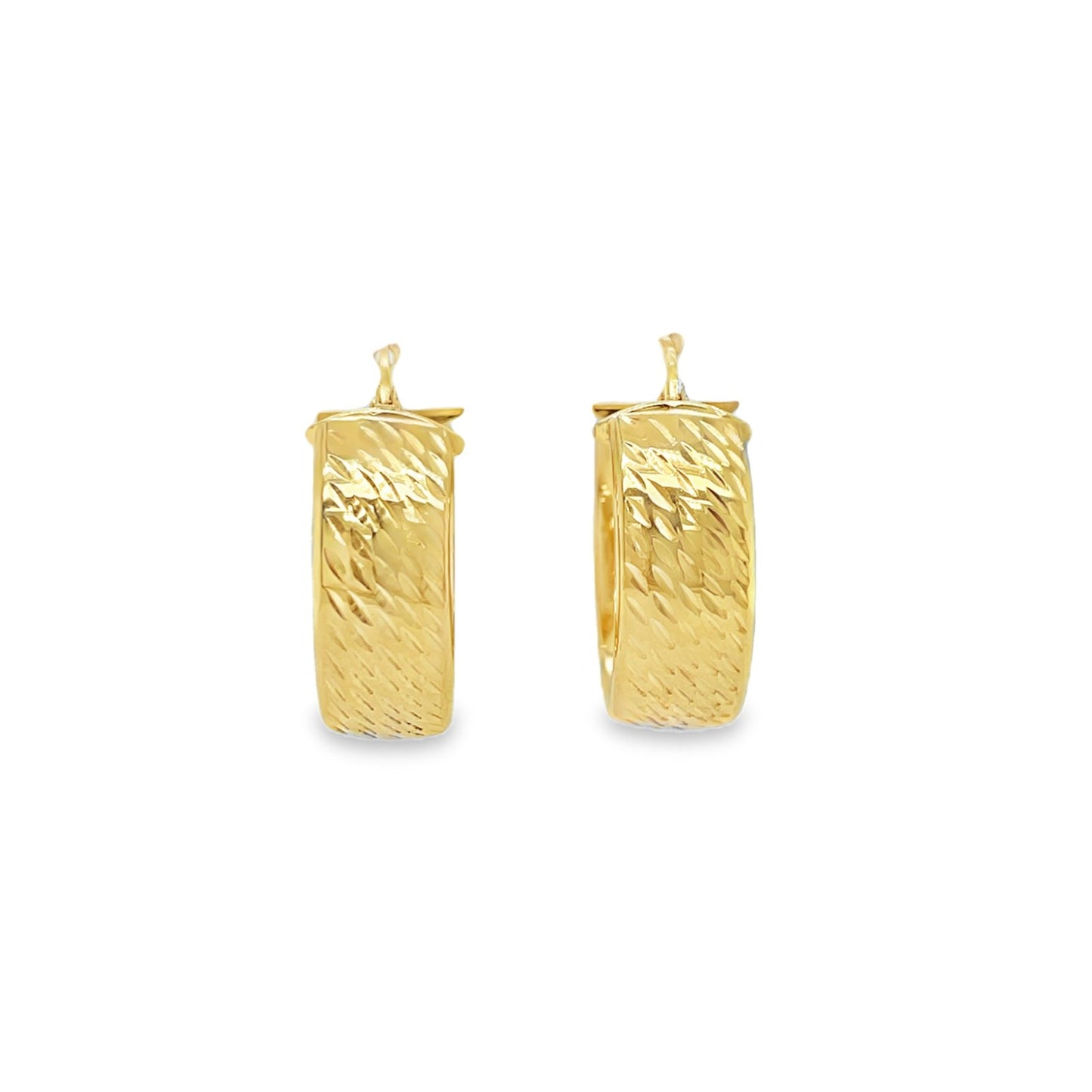 Jai's 14K Yellow Gold Engraved Oval Hoops