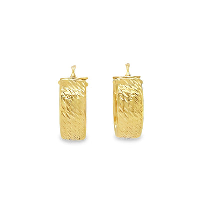 Jai's 14K Yellow Gold Engraved Oval Hoops