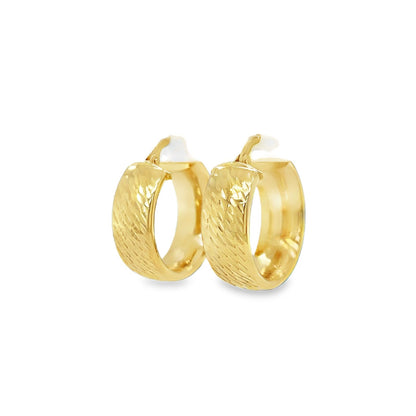 Jai's 14K Yellow Gold Engraved Oval Hoops