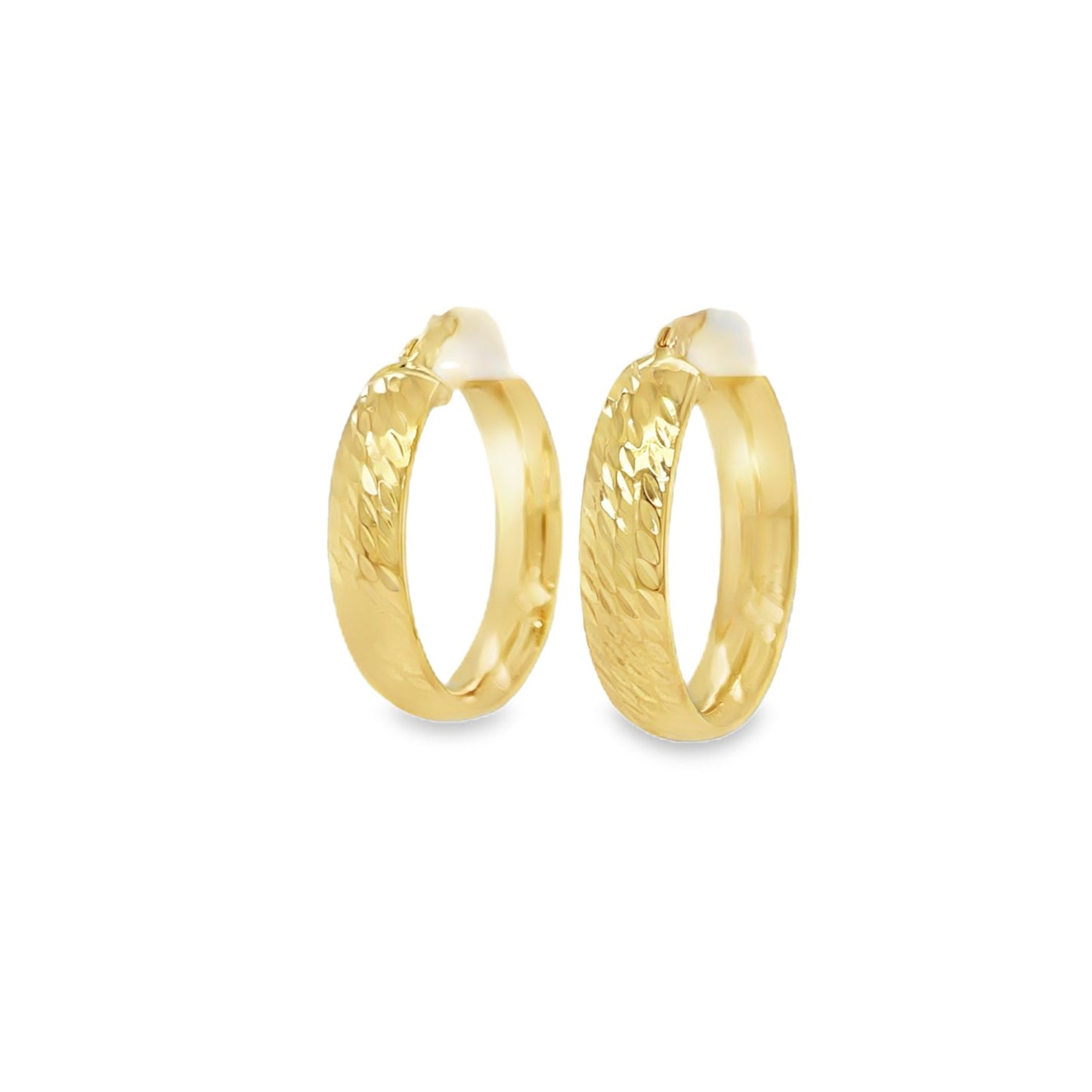 Jai's 14K Yellow Gold Small Engraved Oval Hoops