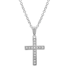Jai's 14K White Gold Diamond Cross Necklace