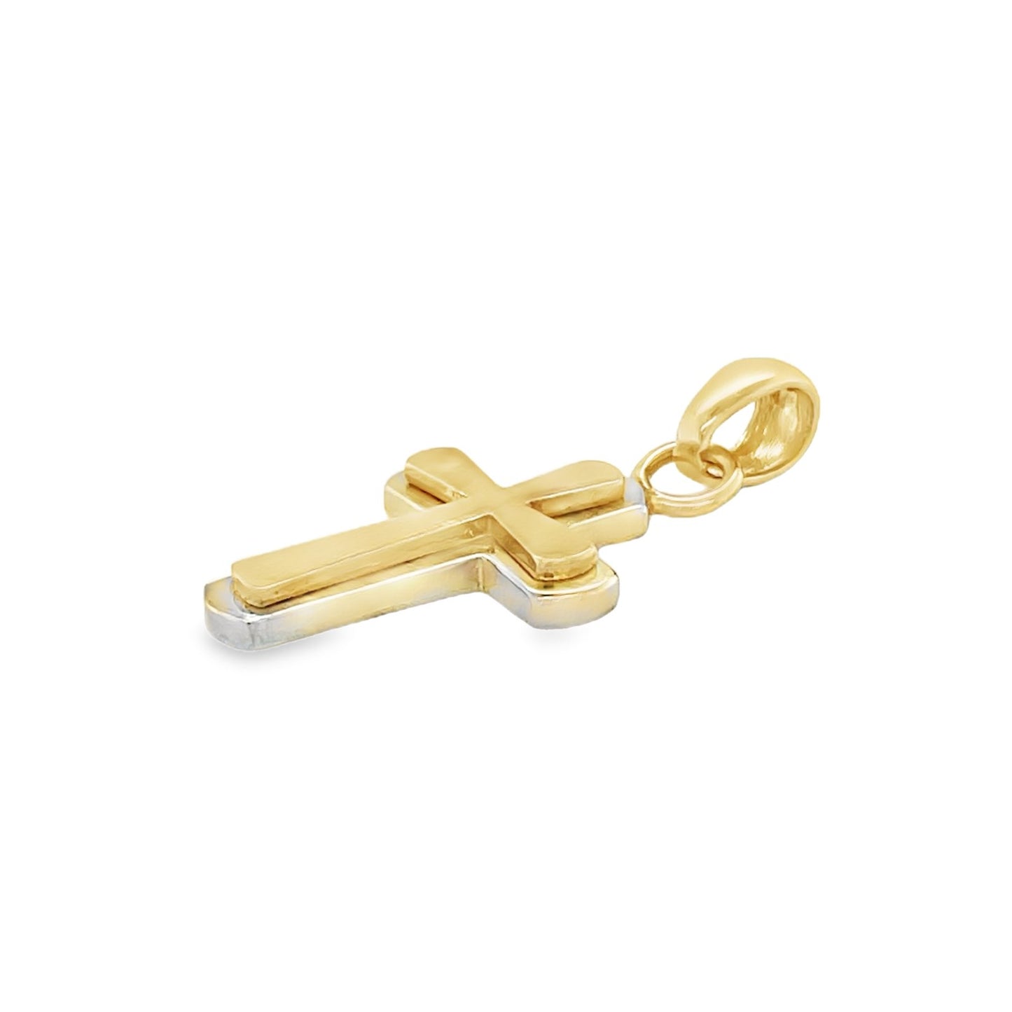 Jai's 14K Two-tone Cross Pendant