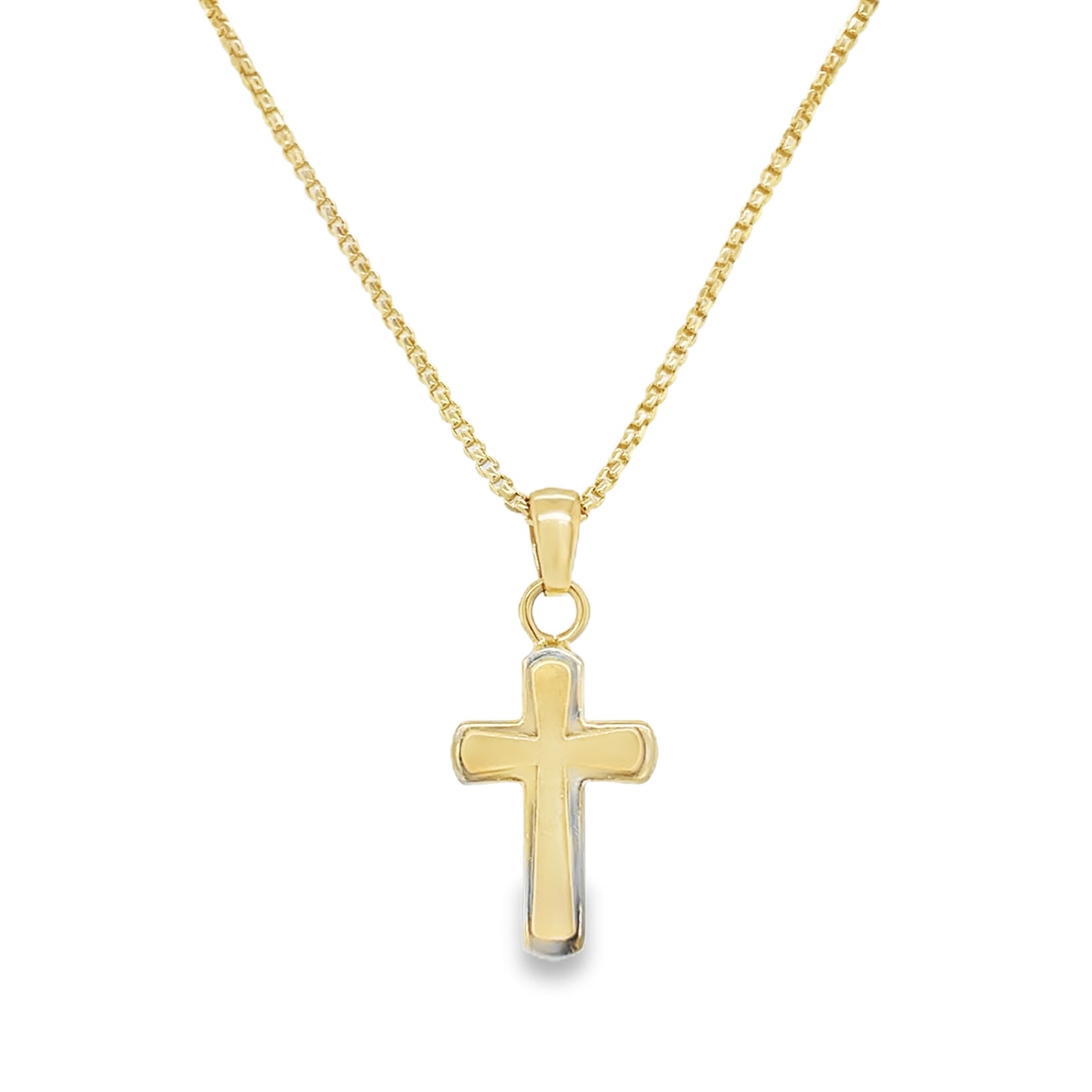 Jai's 14K Two-tone Cross Pendant