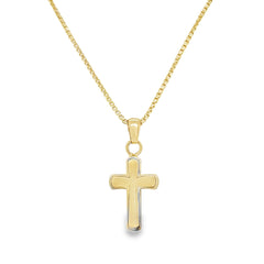 Jai's 14K Two-tone Cross Pendant