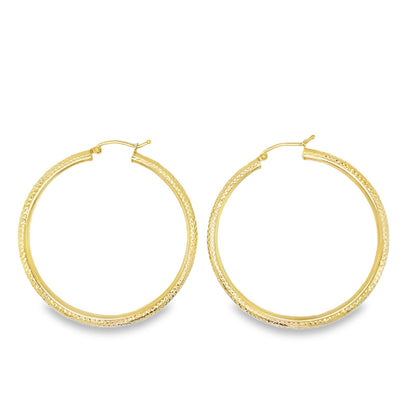 Jai's 14K Yellow Gold Diamond-cut Hoops