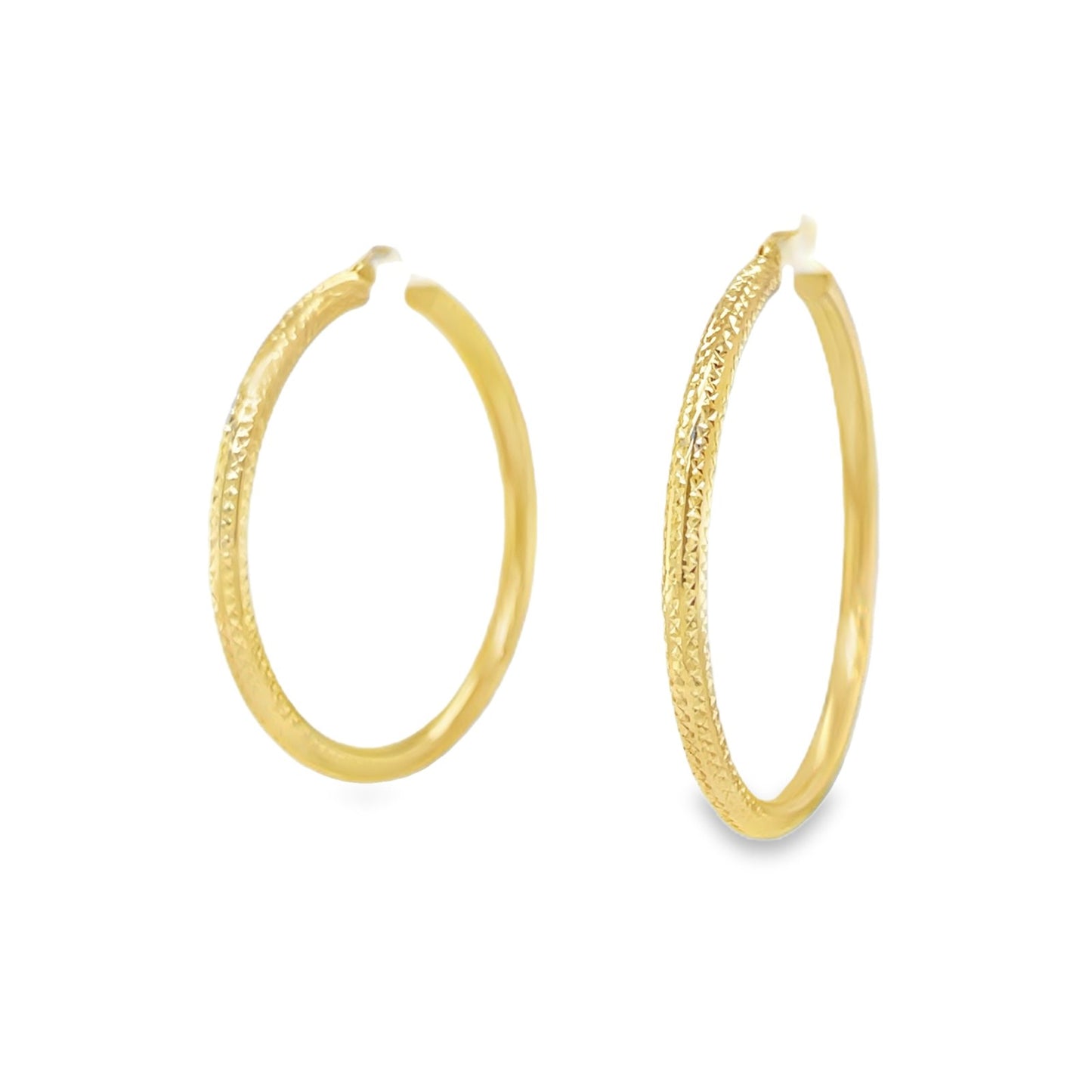 Jai's 14K Yellow Gold Diamond-cut Hoops