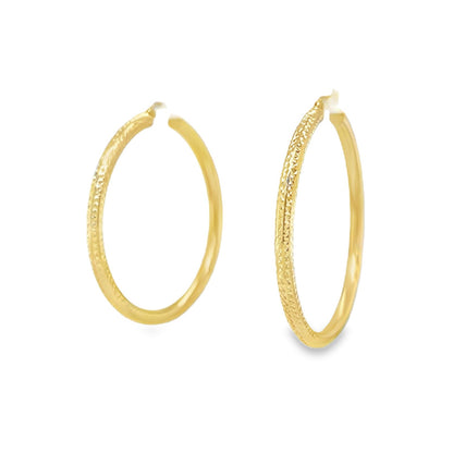 Jai's 14K Yellow Gold Diamond-cut Hoops