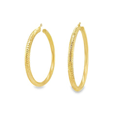 Jai's 14K Yellow Gold Large Thick Diamond-cut Hoops