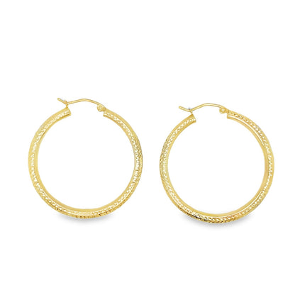 Jai's 14K Yellow Gold Diamond-cut Hoops